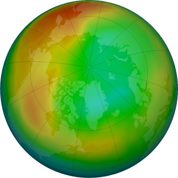 Arctic ozone map for 2025-02